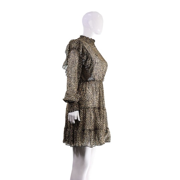 Busem Lepord Animal Print With Ruffle Woman Dress - Picture 2 of 6